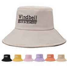 

Solid Color Bucket Hat Letter Embroidery Panama Hat Ladies' Tourist Sunshade Fisherman Hat Winter Golf Cap Hip Hop Hats