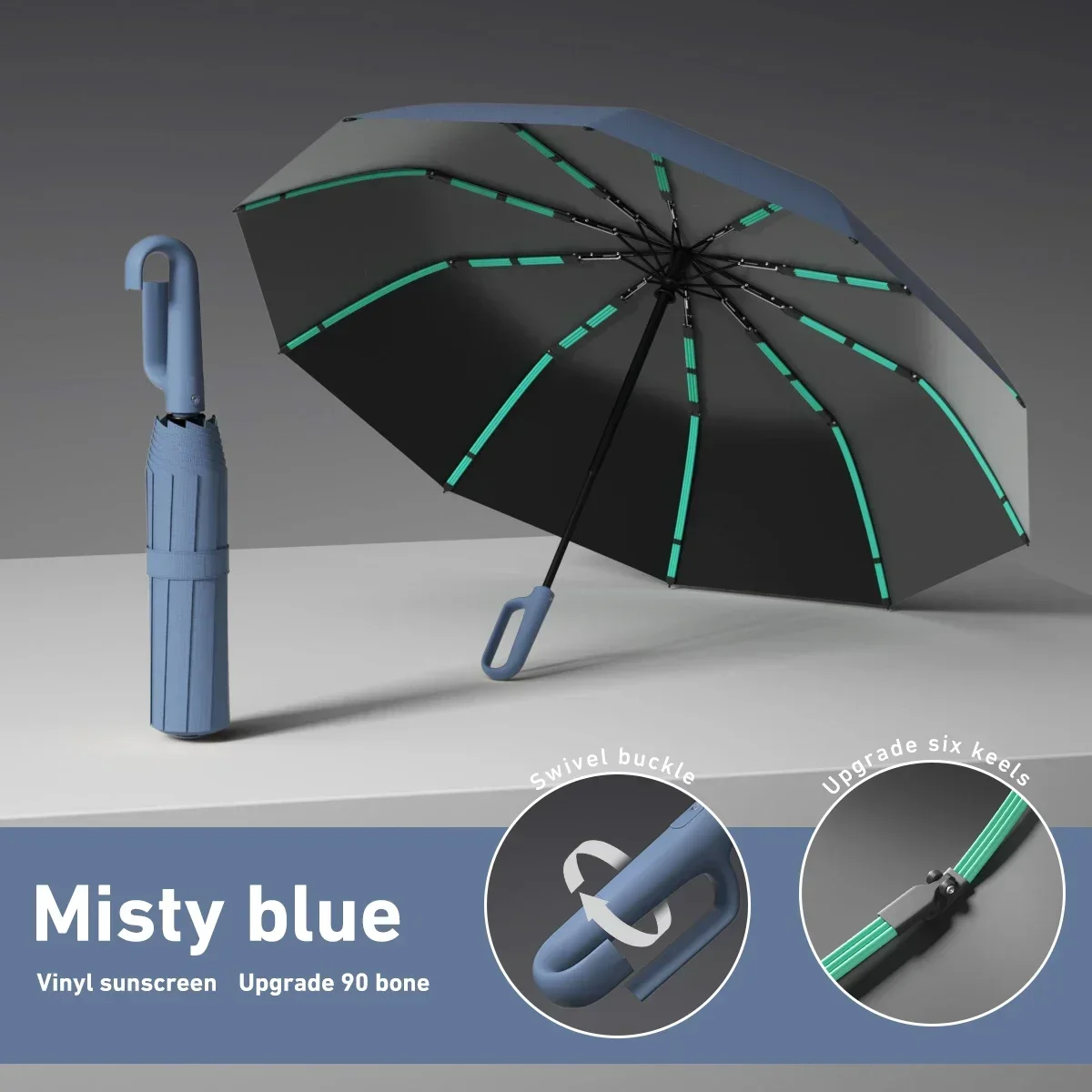Premium Extra Large Wind & Rain Resistant Dual-Purpose Automatic Umbrella
