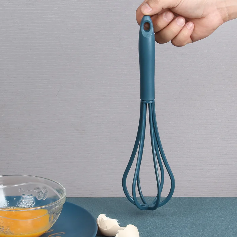 1Pcs Multifunctional Rotary Manual Egg Beater Mixer Mini Plastic Kitchen Egg Whisk Bake Tool Agitator Silicone Whisk egg beater rotary whisk