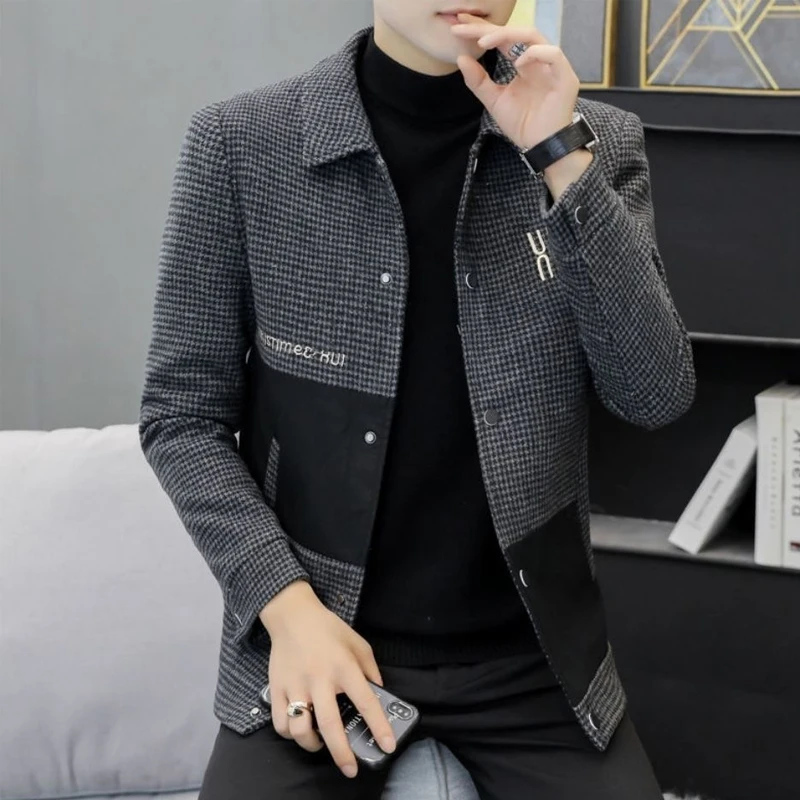 Autumn Winter New Fashion Long Sleeve Jacket Man High Street Solid Color Printing Zipper Pockets Outwear Plus Velvet Warm Tops