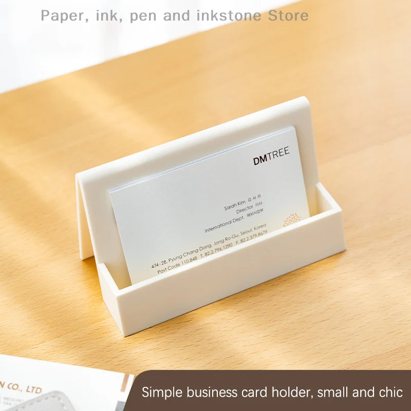 

Name Card Storage Card Display Stand Business Card Holder Rack Card Box Creative Solid Color Simple Convenient Card Storage Box