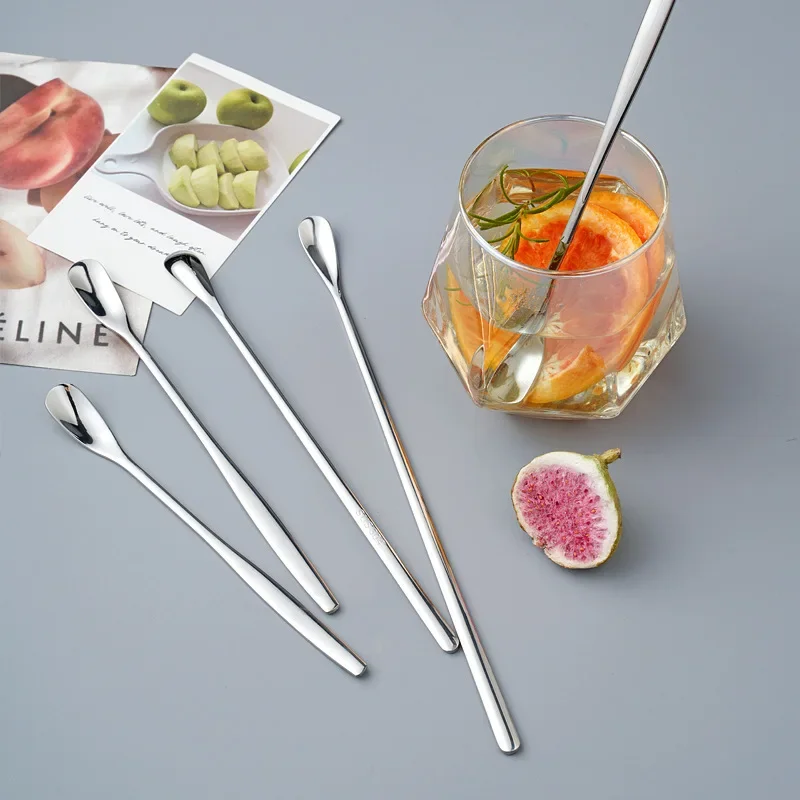 

Long Handle 304 Stainless Steel Spoon Coffee Tea Mixing Bar Spoons Teaspoon Household Tableware Japanese Dressing Spoon