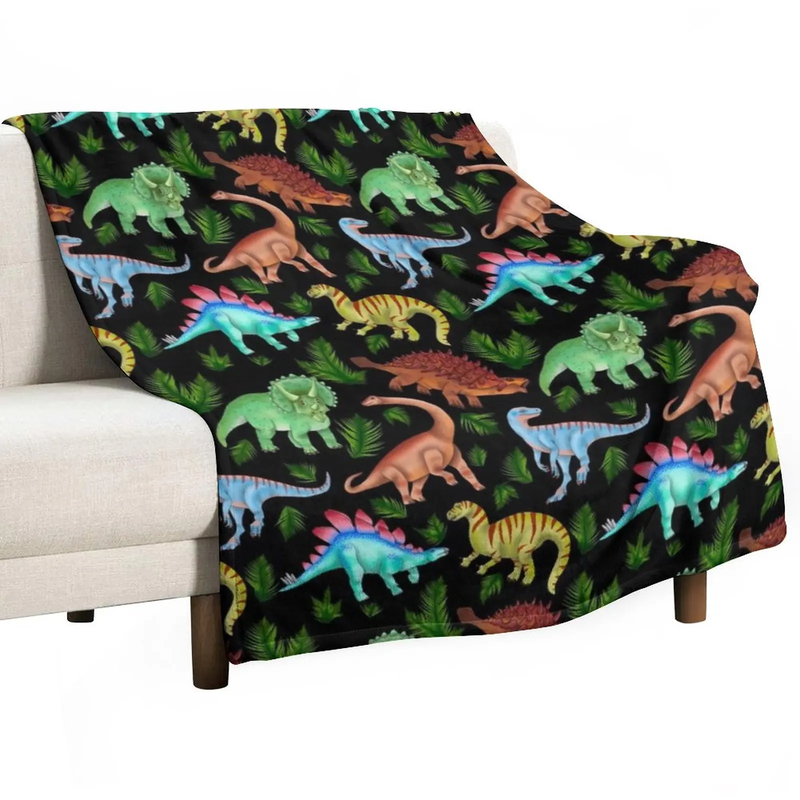 

Black Dinofern Throw Blanket Thin Blanket Picnic Blanket Blanket For Sofa Travel Blanket