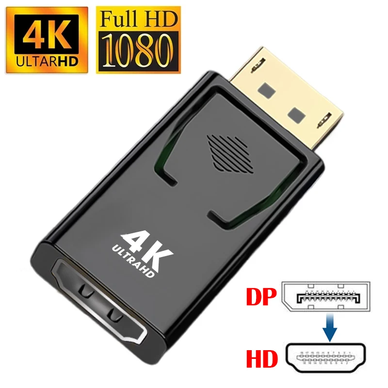 4K 1080P Mini Displayport-HDMI-совместимый OTG адаптер с поддержкой DP Male-HDM1 Female адаптер для компьютера Smart TV 2023 Новинка
