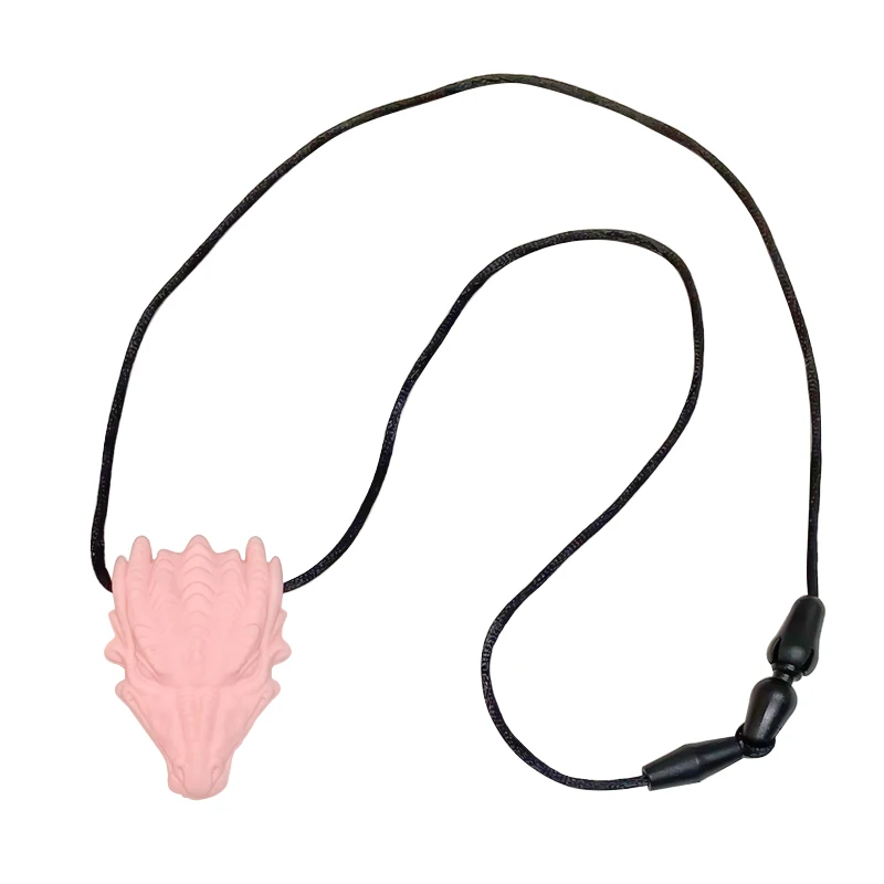 1pcs Silicone Teethers Crystal Chew Dragon Necklace Sensory Pandent Chewing Toy for Kids Boys Girls Autism 2