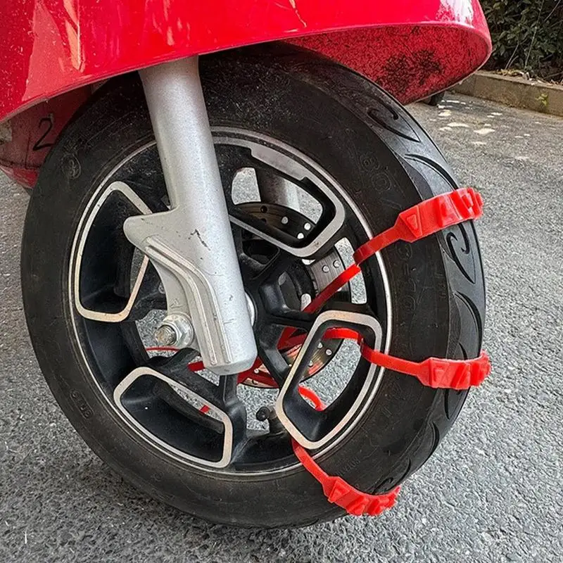 Motorcycle Snow Chains Reusable Anti Snow Chain Nylon With Storage Bag Anti Skid Car Tire Chains Extrication Chain For Ice