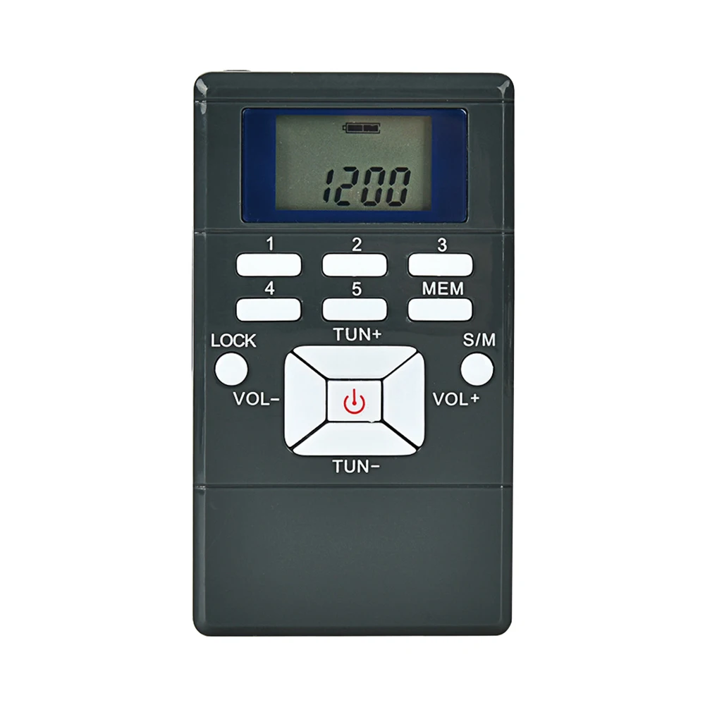 Portable Mini DSP Stereo FM Radio 1.2" Digital Clock Receiver for Simultaneous Interpretation Clip-on Radio Earphone Lanyard
