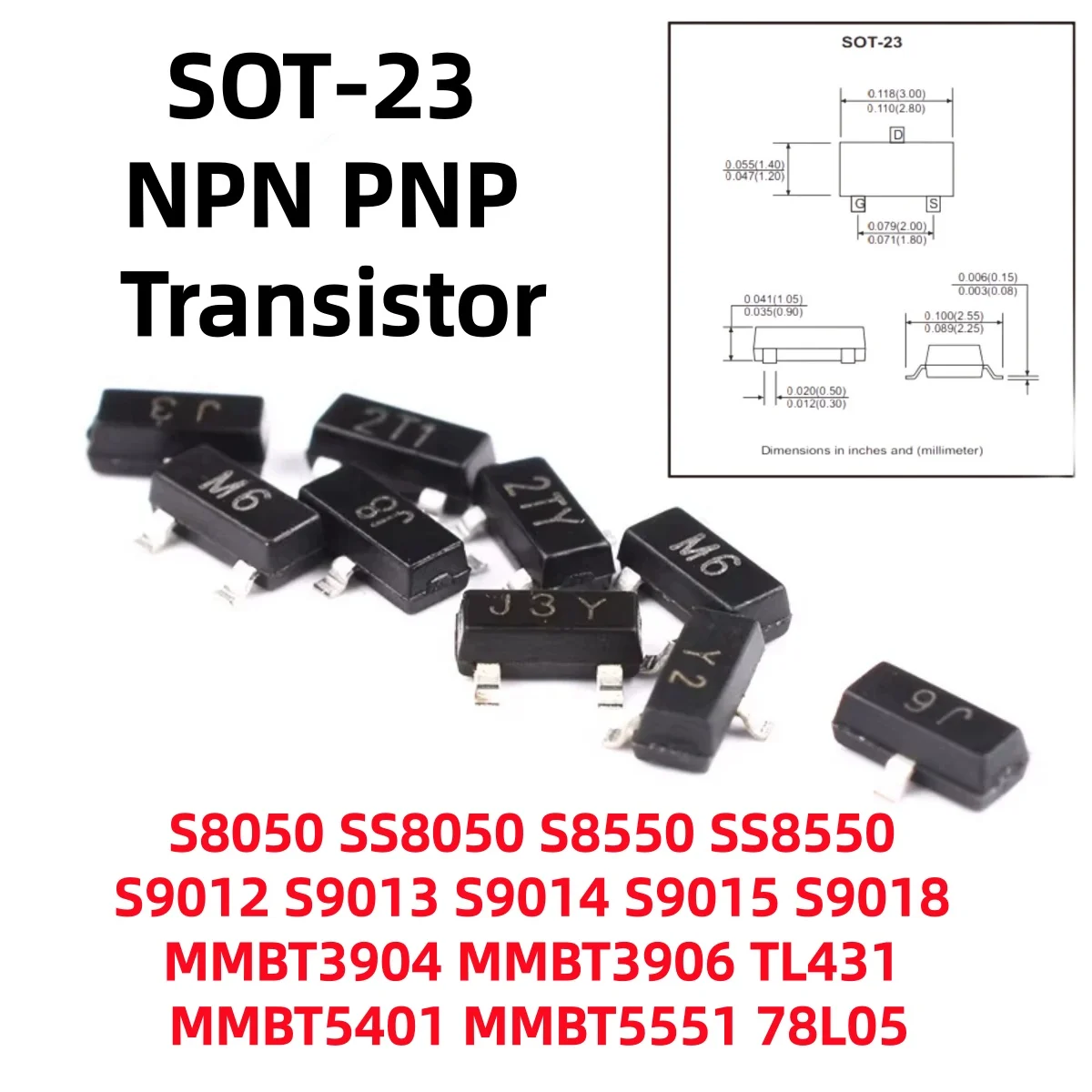 High-Quality Mixed Pack of NPN PNP Transistors – 100/200 Pieces, SOT-23 TO-92 Package