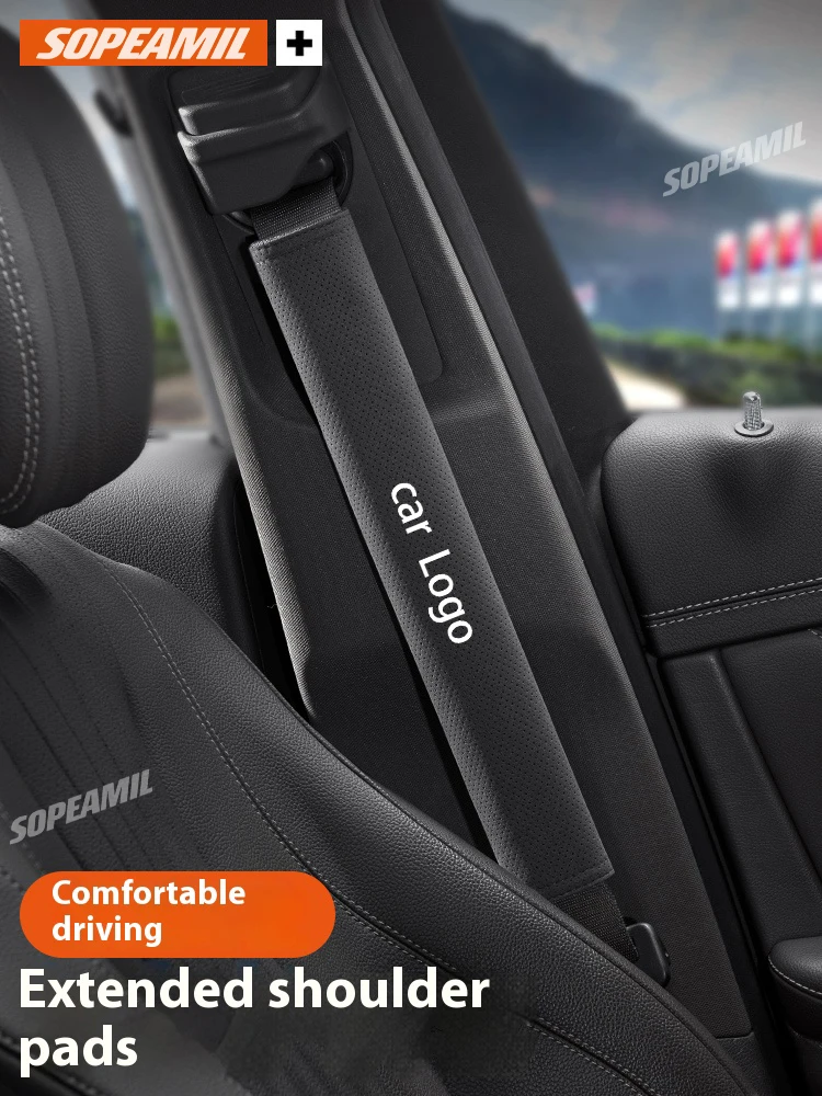 For Polestar 1 2 3 4 5 Car Safety Belt Cover Suede Seat belt shoulder protector shoulder pad Shoulder Strap Cover Accessories