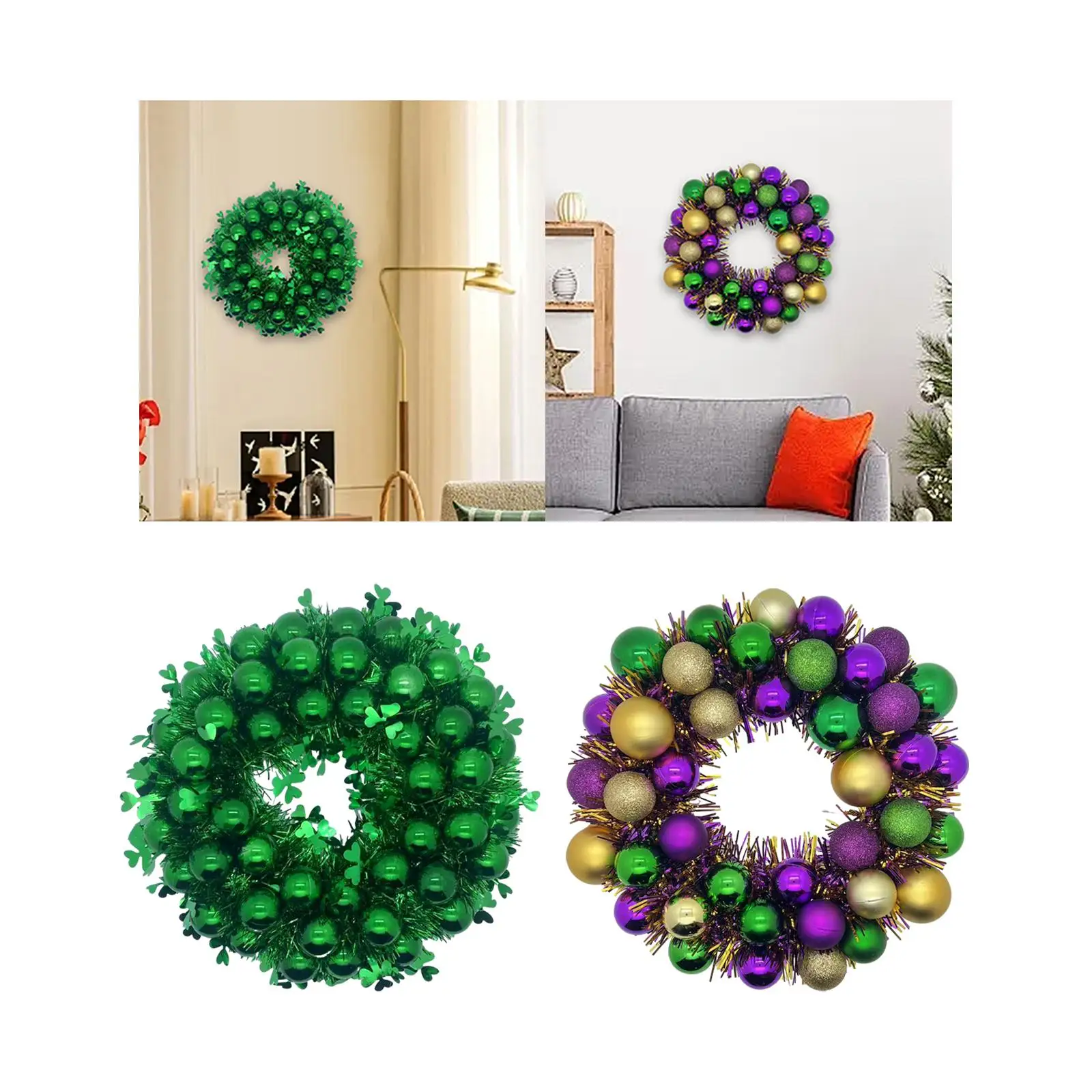 ST. Patrick`s Day Wreath 35cm Hanging ST. Patrick`s Day Decoration Front Door Wreath for Party Garden Farmhouse Wall Celebration