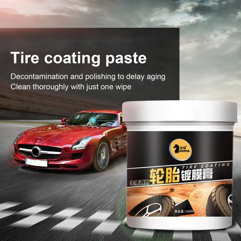 500ml Wheel Tire Cleaner Glazing Wheel Wax Waterproof Rim Shine Solid Coating