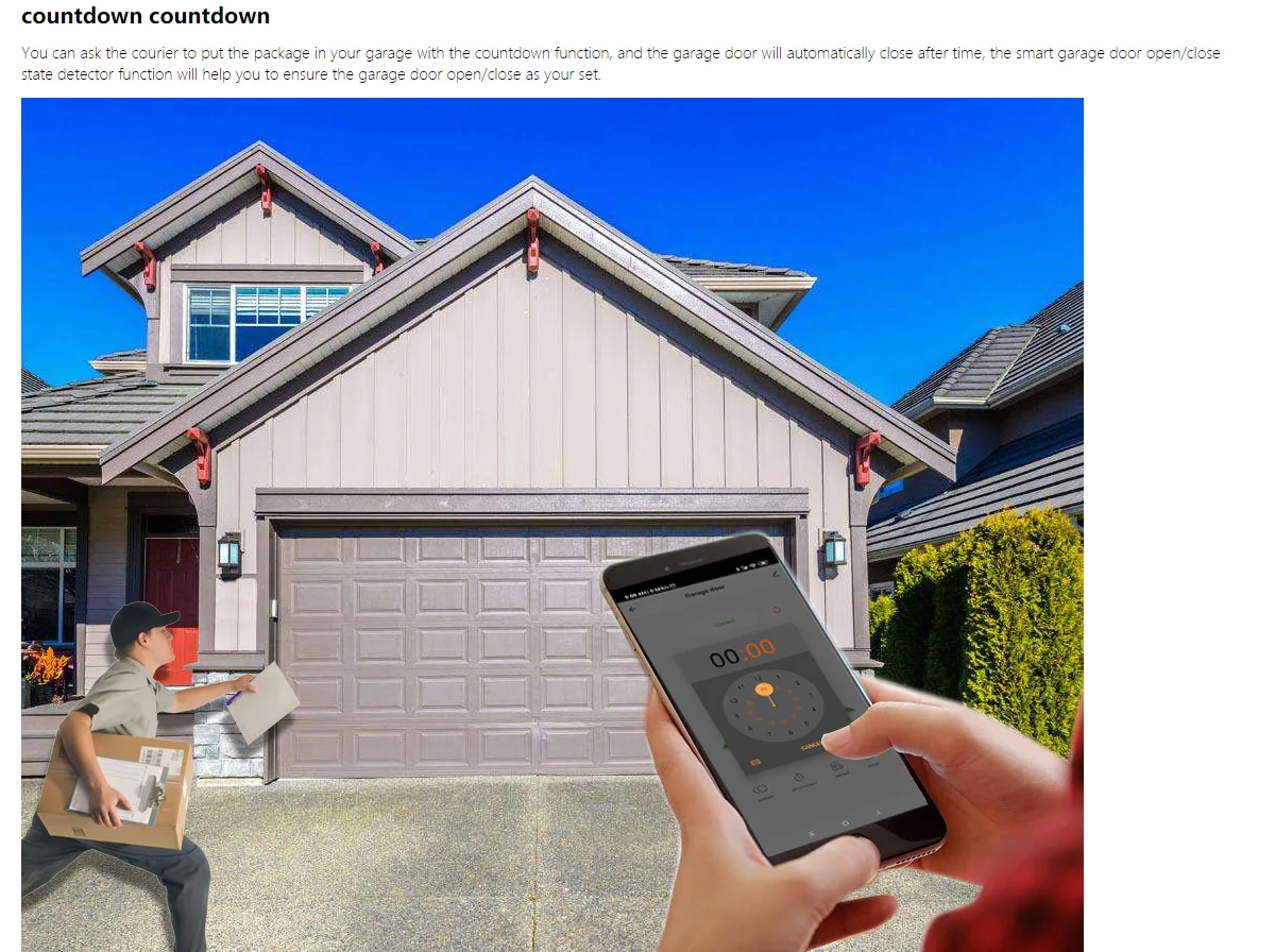 Tuya Smart WiFi Garage Door Opener Remote Tuya Smart Life App Control Work with