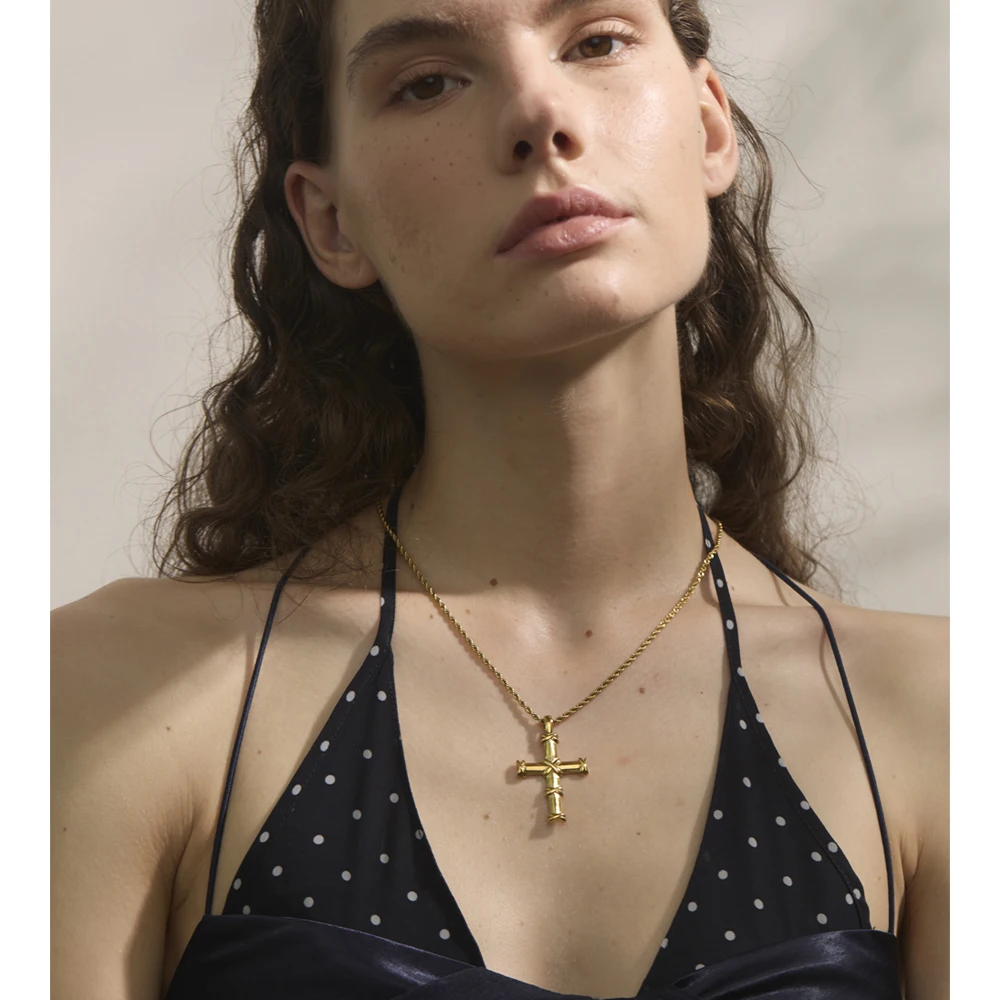 Yhpup Stainless Steel Cross Classic Necklace