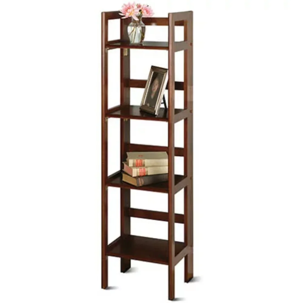 

Wood Terry 4-Tier Foldable Shelf, Narrow, Walnut