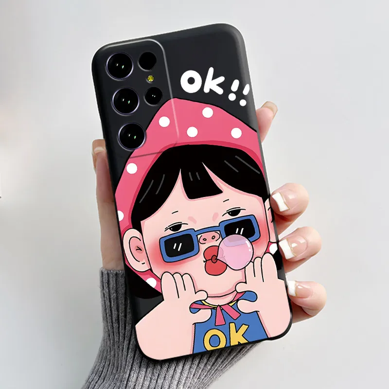 Aesthetic Cute Cat Cartoon Black Soft Silicone Shockproof Phone Case