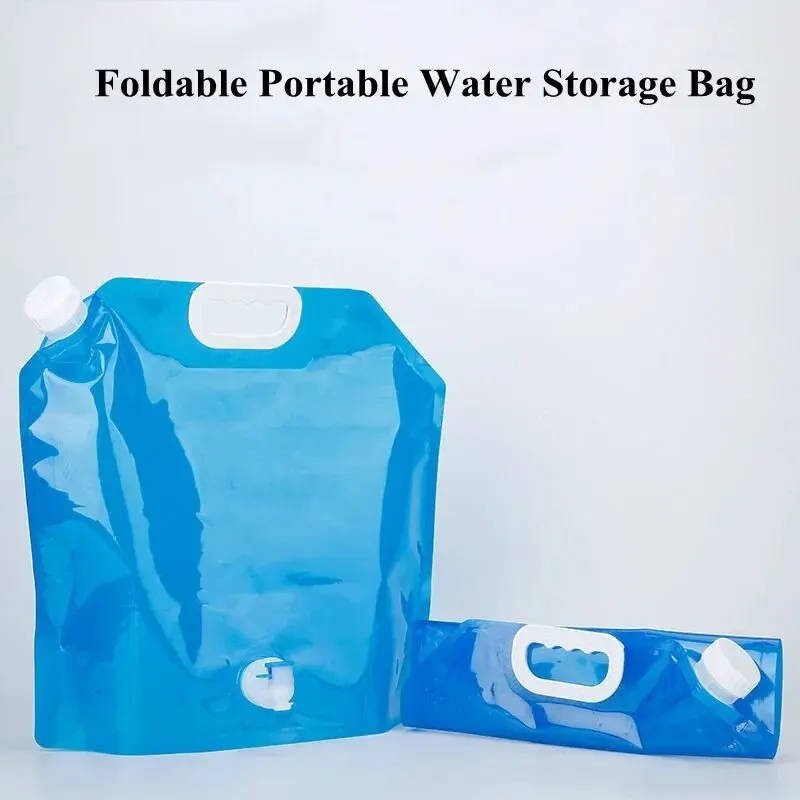Folding Water Bag 5/10L Camping Water Bag Portable Folding Water Bucket Large Container Outdoor Travel Collapsible Pouch Can Camping Supplie