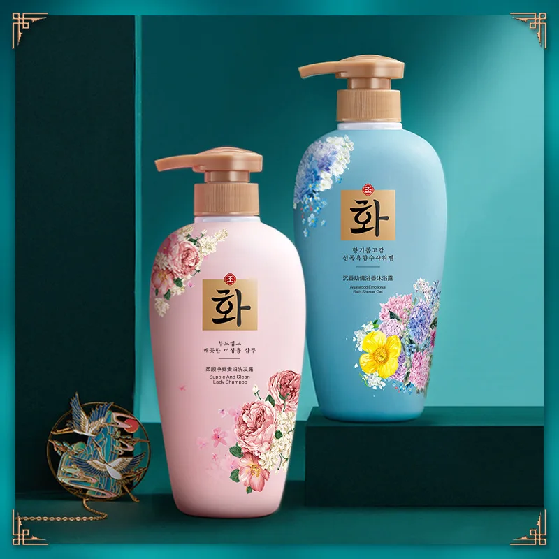 500ml Korean Moisturizing Amino Acid Agarwood Shower Gel Soft and Refreshing Shampoo To Clean Skin Without Drying and Tightness