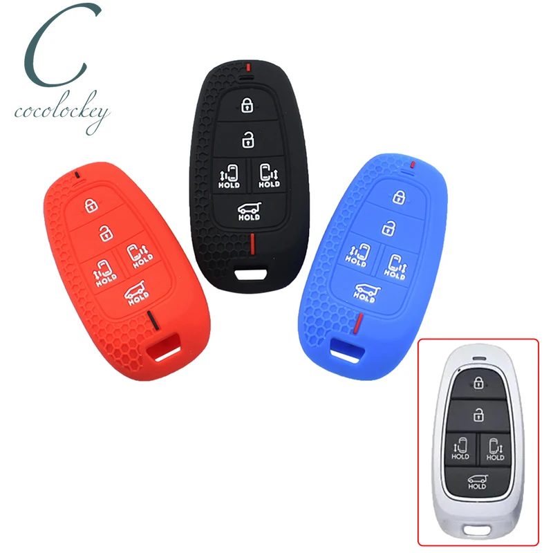 Cocolockey Gummi-Silikon-Schlüsselhülle, passend für Hyundai Staria 2021–2024, 5 Tasten, Smart-Key-Hülle, neuer Taschenschutz, Autozubehör – Detail 1