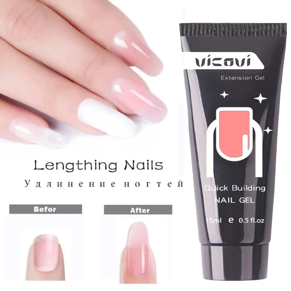 0.5Oz Poly Extension Nail Gel Per Nail Art Manicure Design 12 Colori Vernici Uv Cristallo Gel Nail Art Punta Uv Gel Nail