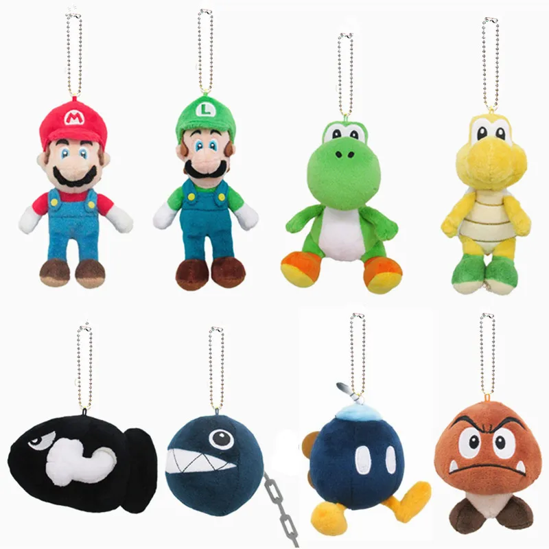 10 Bros Yoshi Super Mario Anhänger Pendant Plüsch Spielzeug Stofftier Toy Figur 