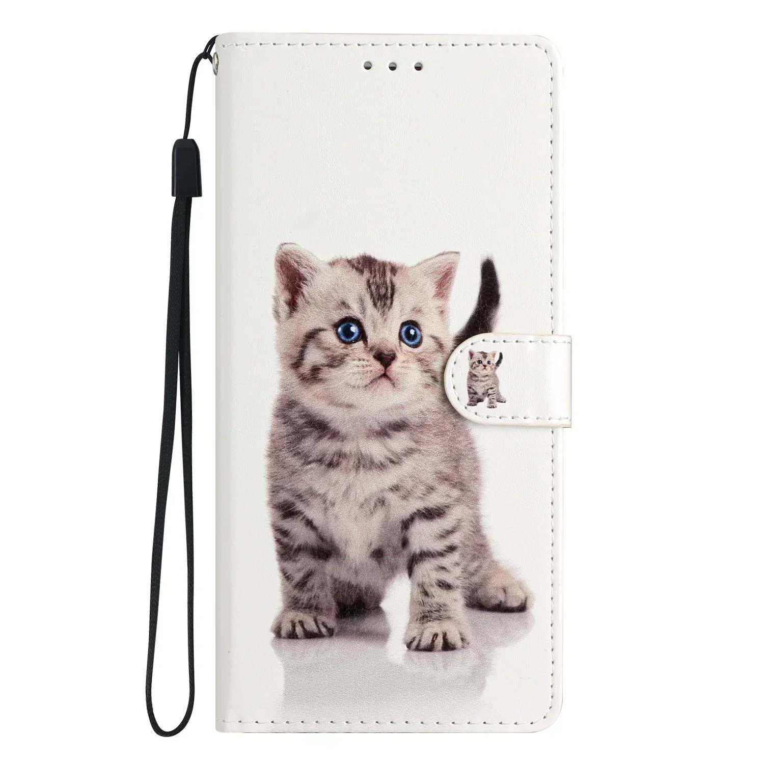 Magnetic Leather Wallet Flip Case with Colorful Design - Protective Cover s
