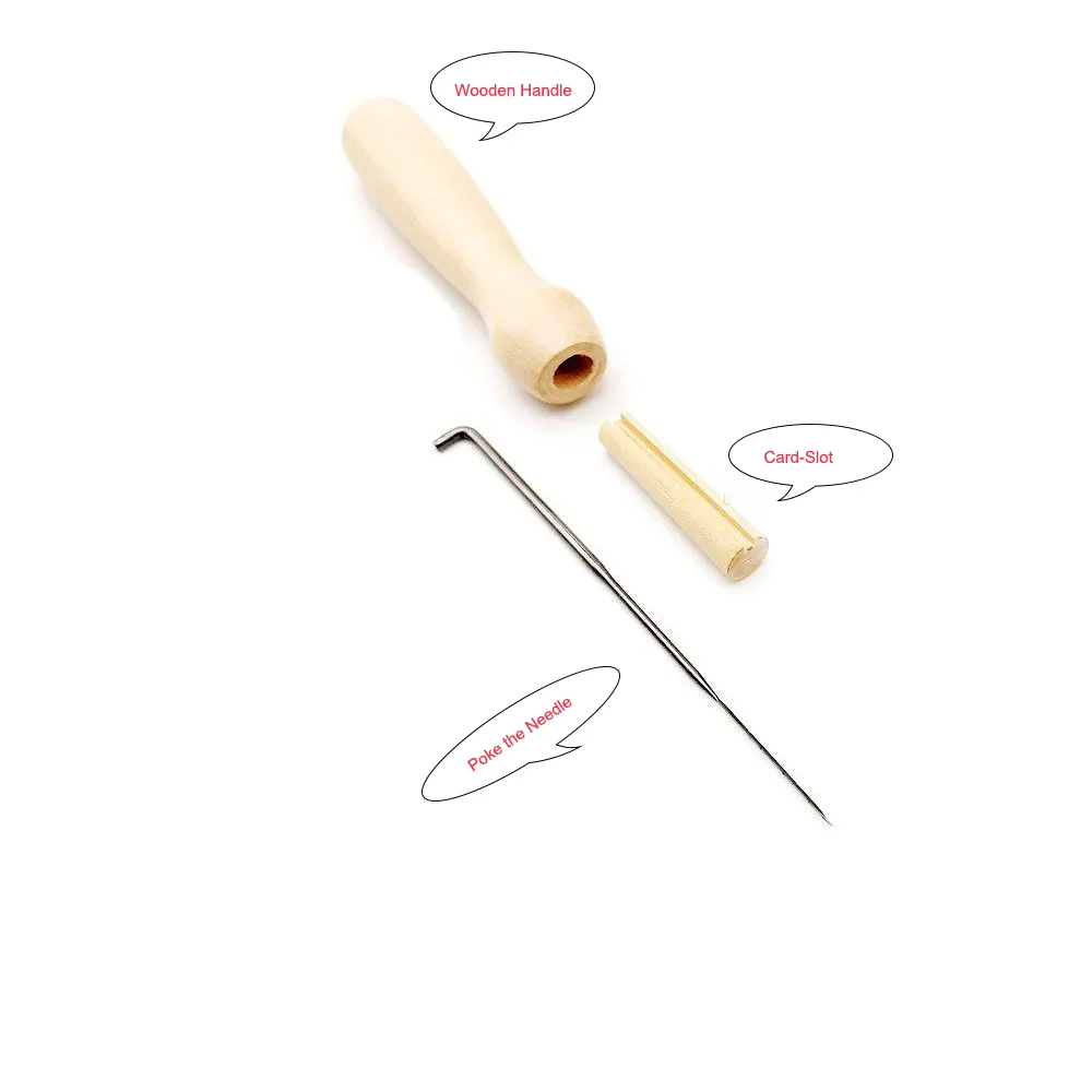 Needle Felting Kit With Wood Handle 3 Sizes 18 Pcs Needles Finger Protector For DIY Sewing