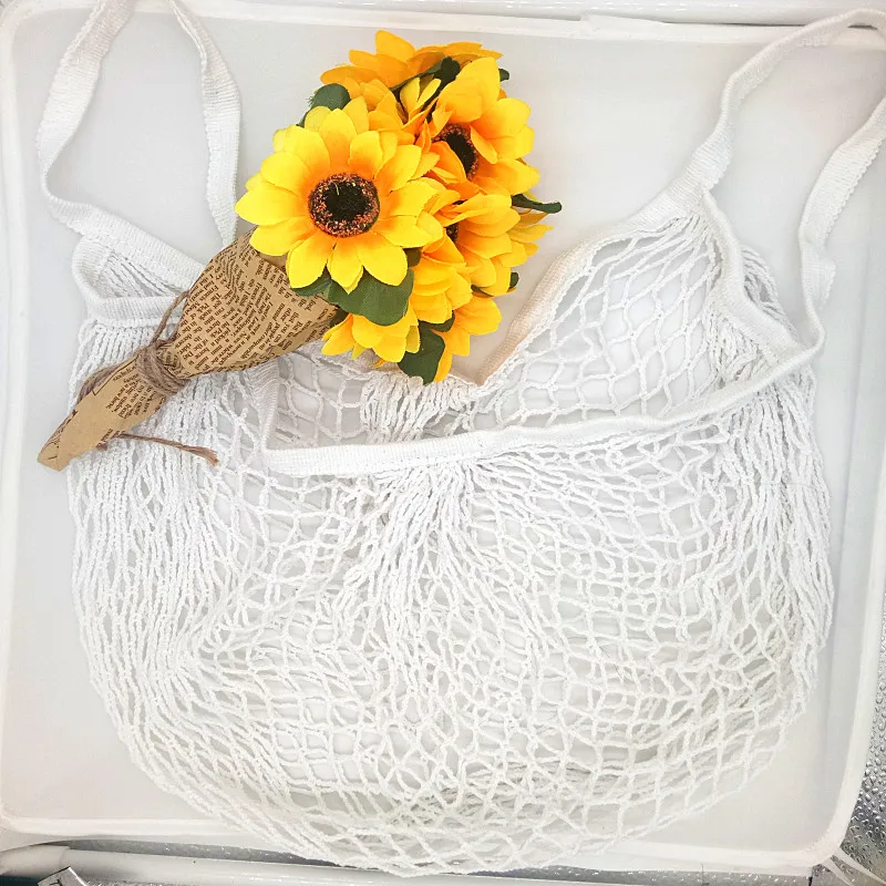 Eco-Friendly Reusable Cotton Mesh Shopping Tote Bag