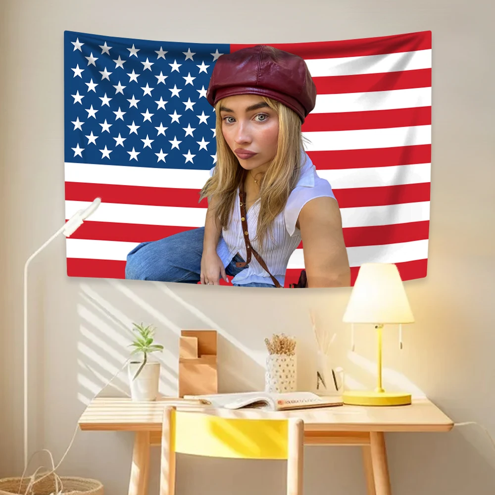 American Pop Singer Sabrinas Tapestry Home Decor Wall Hanging Bedroom Dormitory Background Cloth Concert Banner tapestry decorations