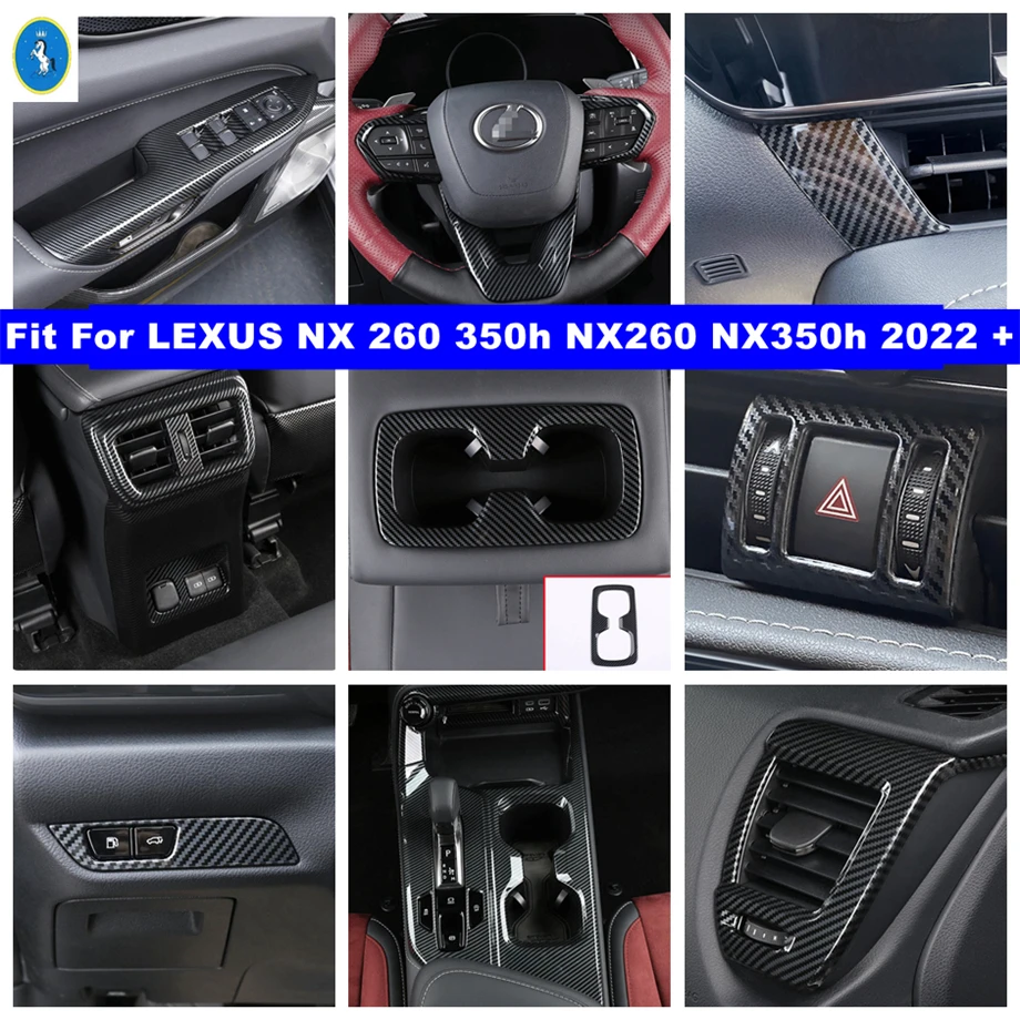 

Carbon Fiber Interior Gear Shift Panel / Dashboard Air AC Outlet Vent Cover Trim For LEXUS NX 260 350h NX260 NX350h 2022 - 2024