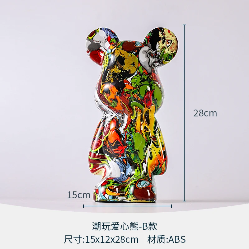 

Trendy Play 28CM Creative Love Violent Bear Decoration Living Room foyer TV Cabinet Wine Cabinet Home Decoration