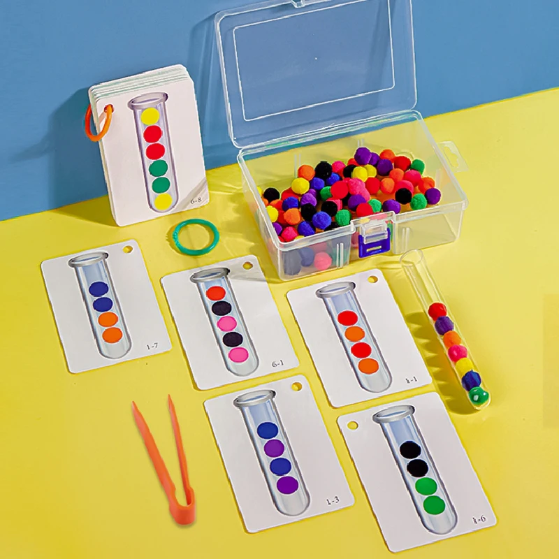 Early Education Toys Children's Fur Ball Test Tube Sorting