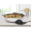 Electric Skillet By Cucina Pro -18/10 Stainless Steel,Frying Pan with Non Stick Interior,Glass Lid,12" Round,Temperature Control 5