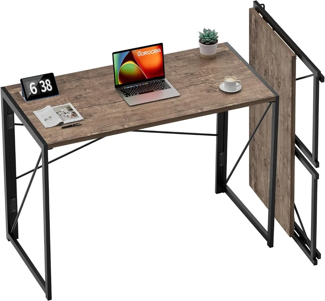 Coavas Folding Desk No Assembly Required, 39.4 inch Writing Computer Desk Space Saving Foldable Table Simple Home Office Desk allergen free home environment with 2pack filter assembly for pet hair eraser 27k6 33a1 33a1b 33a1w vacs