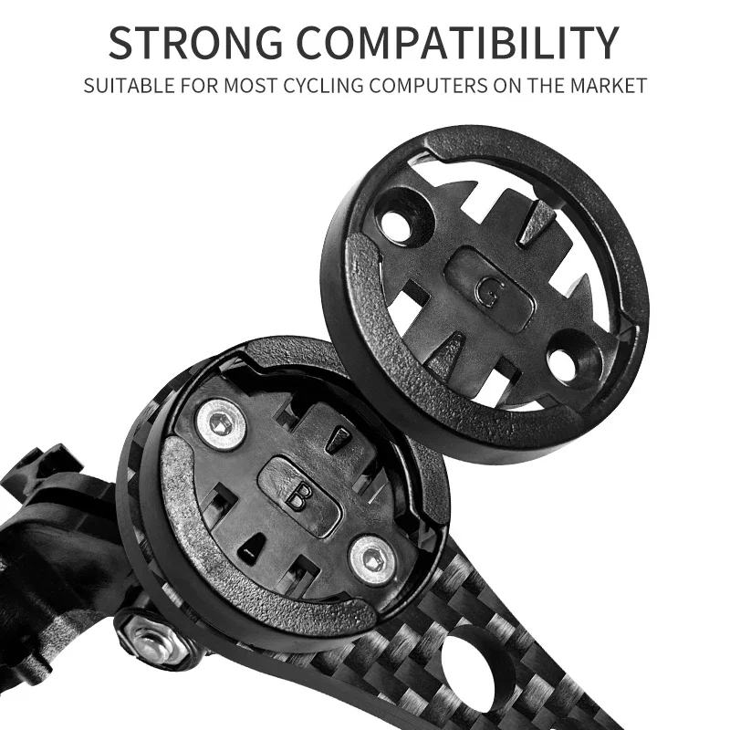 Bicycle Handlebar Bracket GPS Holder BUCKLOS Carbon Fiber Bike Computer Holder 143mm 165mm Bicycle Speedometer Holder Road Mountain Bike Stopwatch For Garmin
