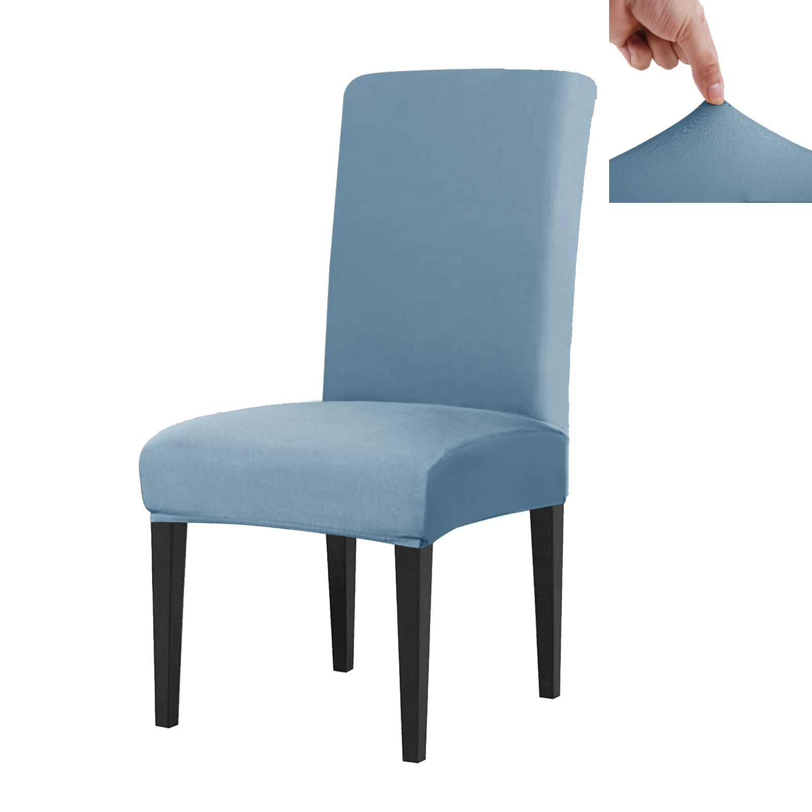 Set of 4 Stretchable Elastic Chair Slipcovers - Removable Seat Protectors for Dining Room and Office Decor