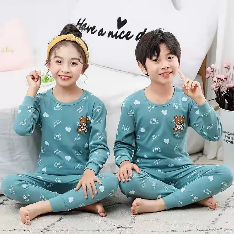 

Baby Boys Pajamas Autumn Long Sleeved Children's Clothing Sleepwear Teen Pajama Cotton Pyjamas Sets for Kids 6 8 10 12 14 Years