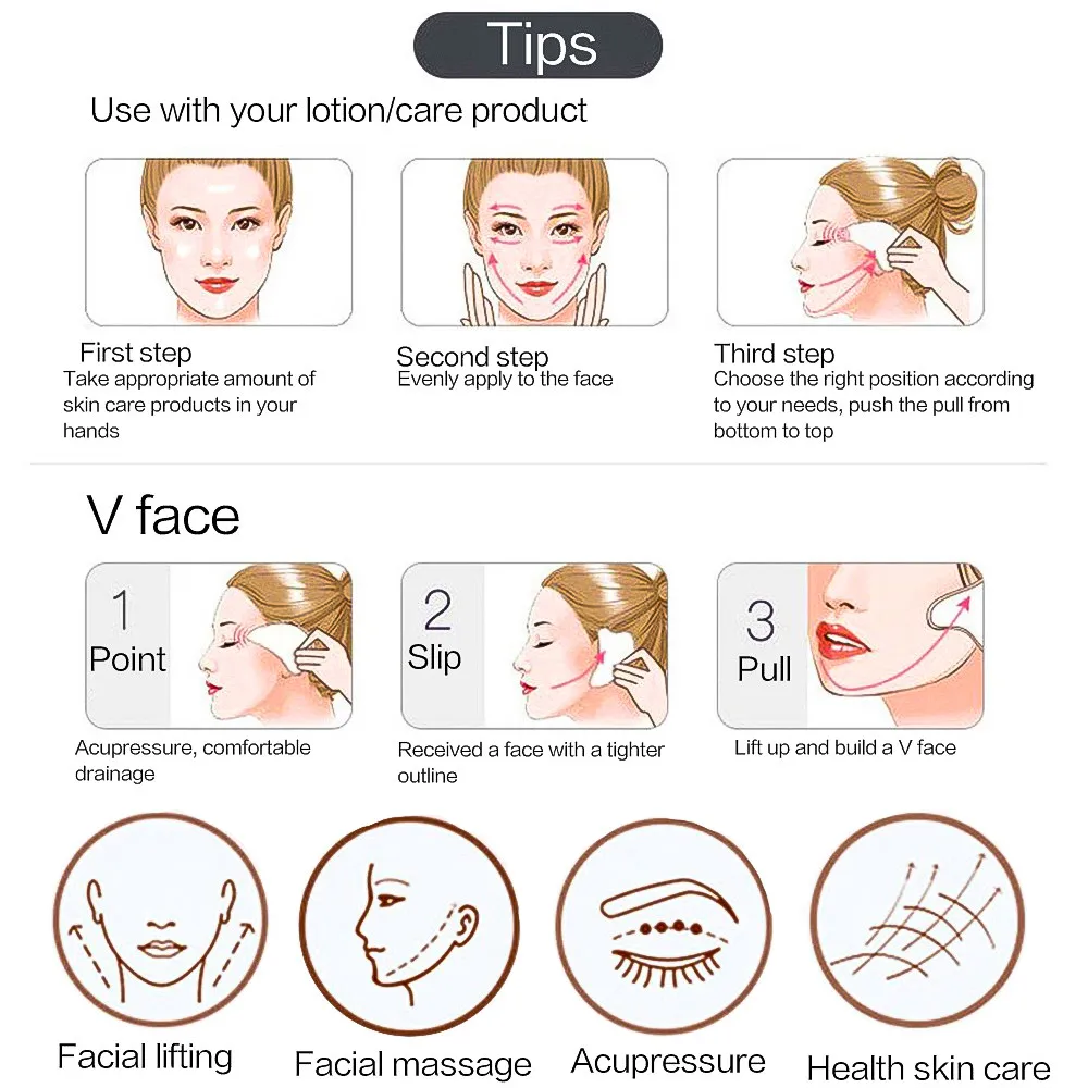 Gua Sha Scraping Massage Scraper Heart Shape SPA Massage Board Facial Scraping Face Massager Guasha Scrapping For Neck Back_voghion.com