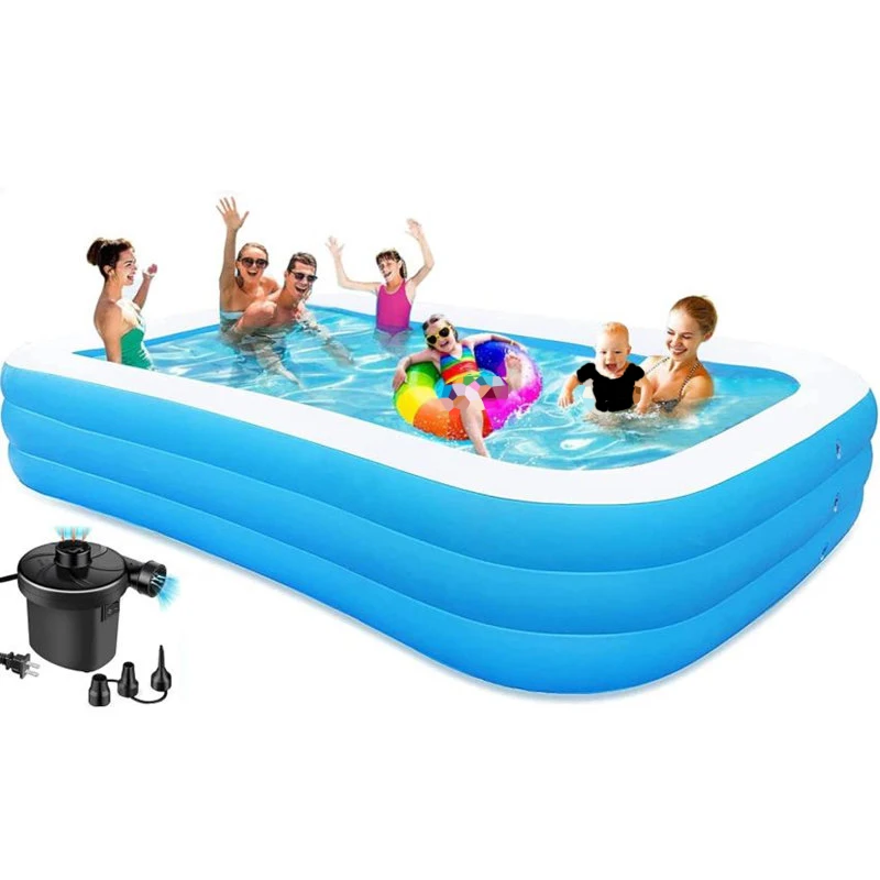 

Swimming Pool for kids - Inflatable Swimming Pool with Air Pump 10 FT Pools for Kids and Adults