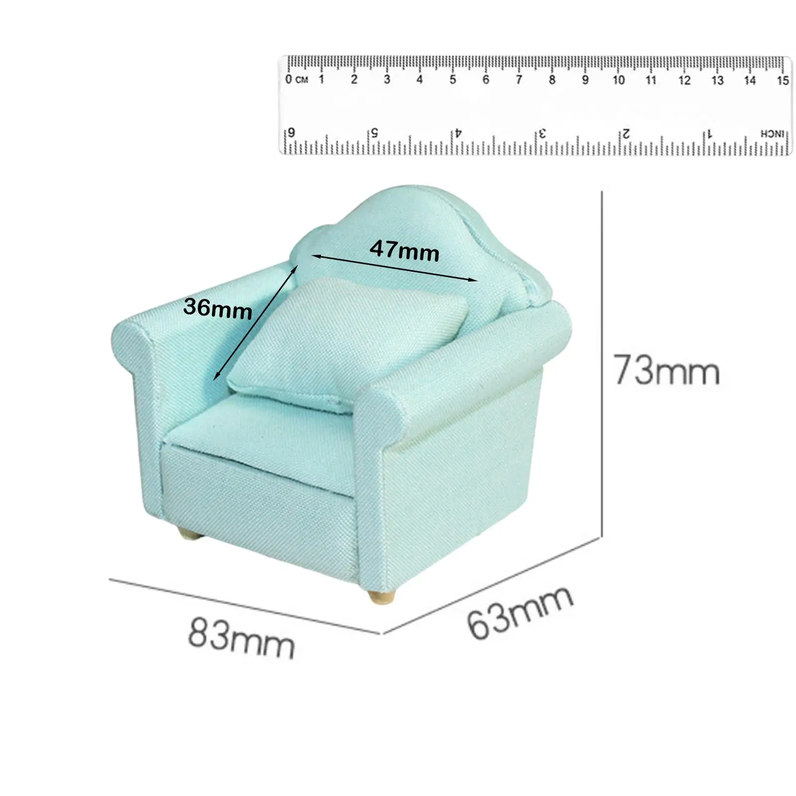 Dollhouse Couch 1/12 Scale Furniture Scene Model for Pretend Play Children