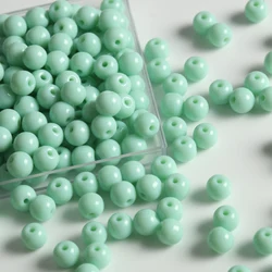 Transparent Deep Wine Red Smooth Round Glass Beads - 6mm 400pcs (Mint Green)