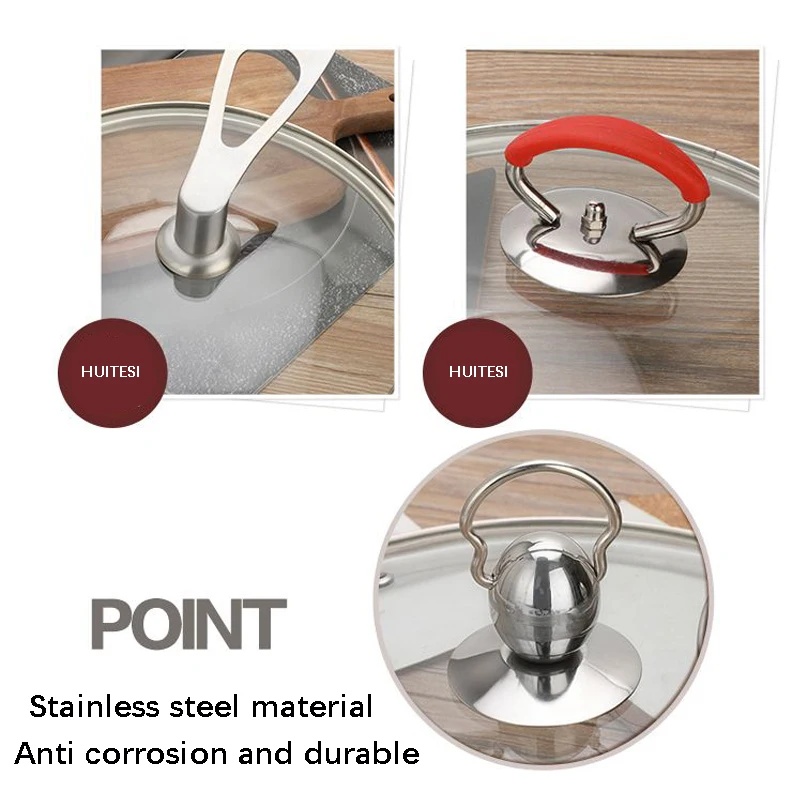 1/3pcs Replacement Lifting Handle Universal Pot Lid Holding Handle Glass Lib Cover Knob Cap Kitchen Handgrip Cookware
