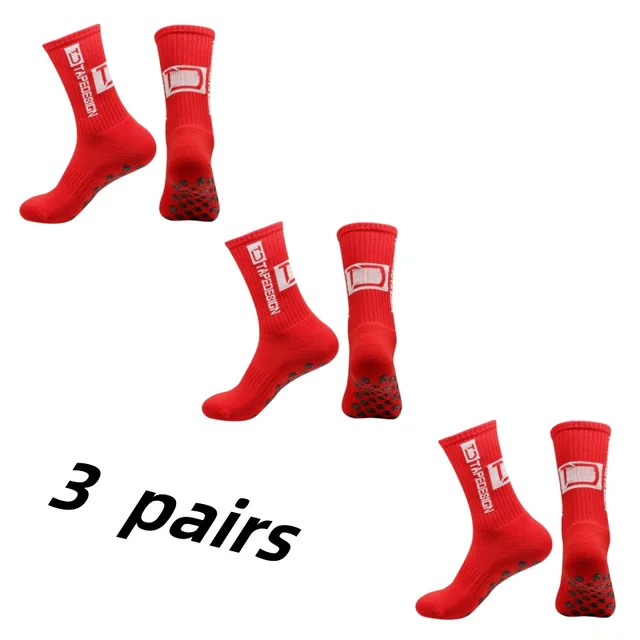 3Pairs/Lot New in ANTI SLIP Tapedesign Football Socks Mid Calf Non-Slip Soccer Sport Cycling Sports Mens Sock Women 5