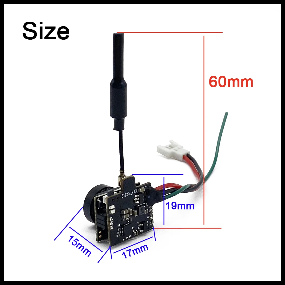 Caméra FPV AIO 5.8G 1200TVL 48CH 200mW VTX pour Drone RC