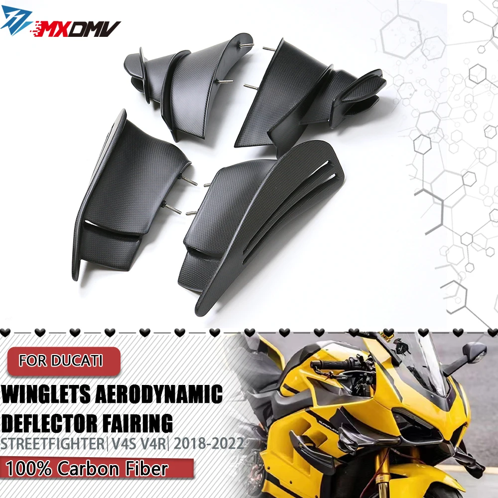 

Motorcycle Carbon Fiber Winglets Aerodynamic Deflector Fairing For DUCATI Superleggera V4 Panigale V4 V4S V4R 2018-2023