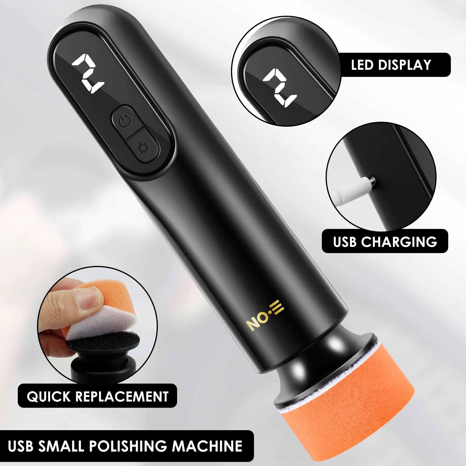 Mini Car Polisher Kit Sponge er Waxer Cordless Power Tool Scratch Repair Kit LED Display Automotive Sanding for Car Body