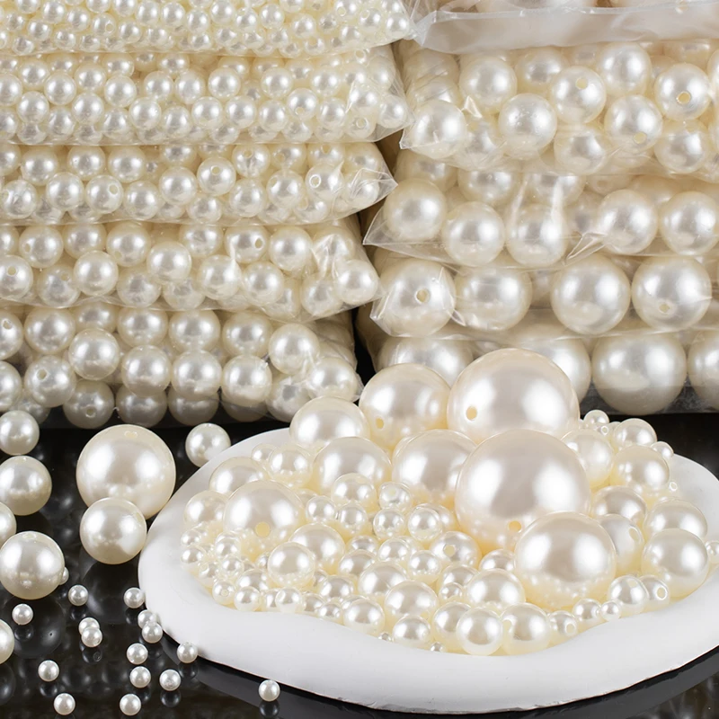

3-20mm ABS Acrylic Spacer Beads Loose Imitation Pearl Beads For Jewelry Making Bracelet Necklace DIY Craft Needlework Wholesale
