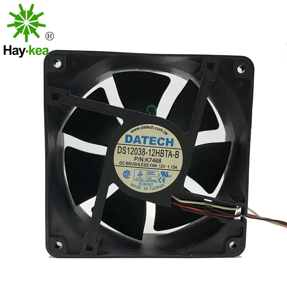 

For DATECH DS12038-12HBTA-B 12CM 120*120*38MM DC 12V 1.15A Dual Ball CPU SERVER fan