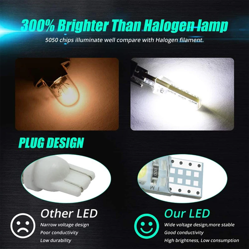 ڵ ȣ LED , W5W T10, 12V COB 6SMD  Ʈ ȭƮ, ڵ ׸  ¦ ,  ̵ ȣ , 10 