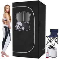 Portable Steam Sauna Tent, at Home Sauna Suit Full Body, for Indoor with 2.6L 1000 Watt Steamer, Folding Chair, Remote Control 1