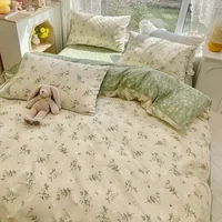 Ensemble de housse de couette 100% coton à fleurs, housse de couette Double peau, housse de couverture, ensemble de literie, taille personnalisée, sans draps 3